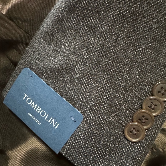 TOMBOLINI • Zero Gravity Virgin Wool Brown Tweed Pant Suit Made In Italy - Picture 10 of 16